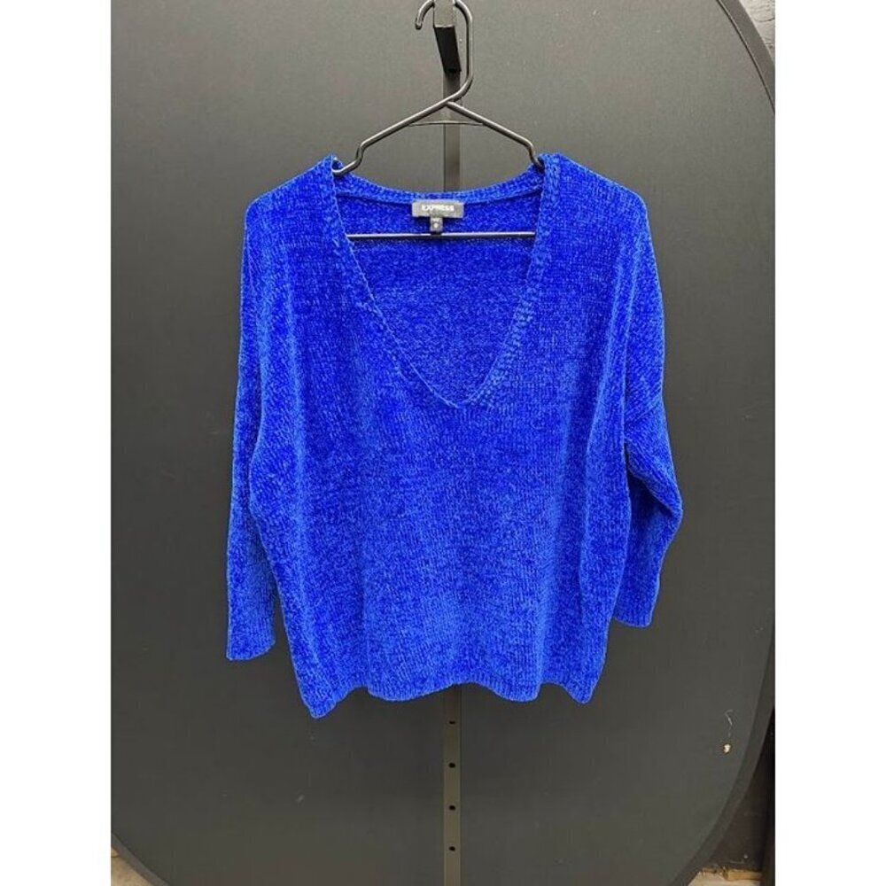Express Blue Chenille Plush Sweater
